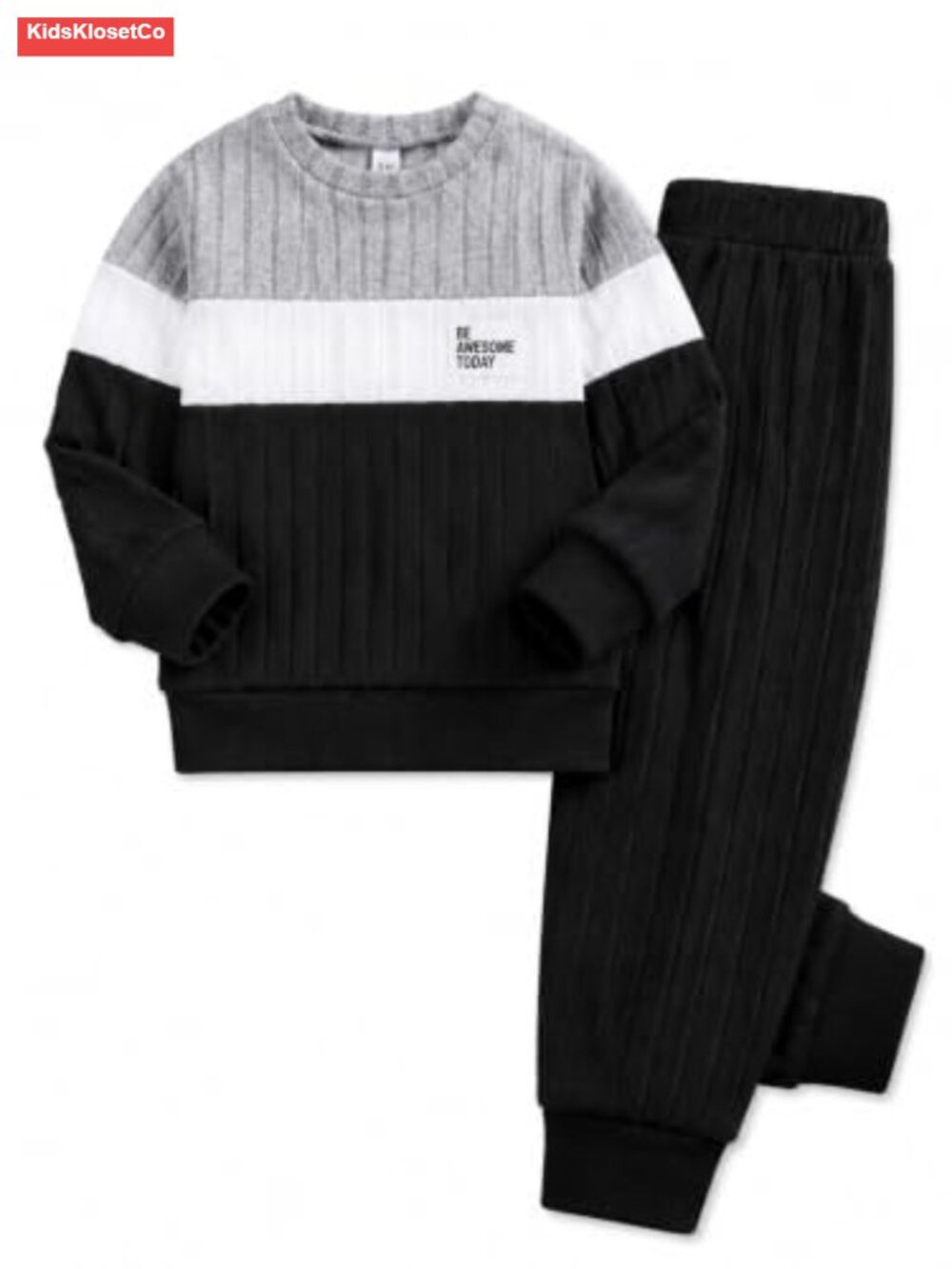 Boys 2-Piece Long Sleeve Cotton Blend Pullover & Jogger Pants Set Fall Winter